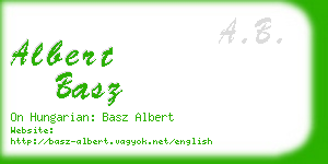 albert basz business card